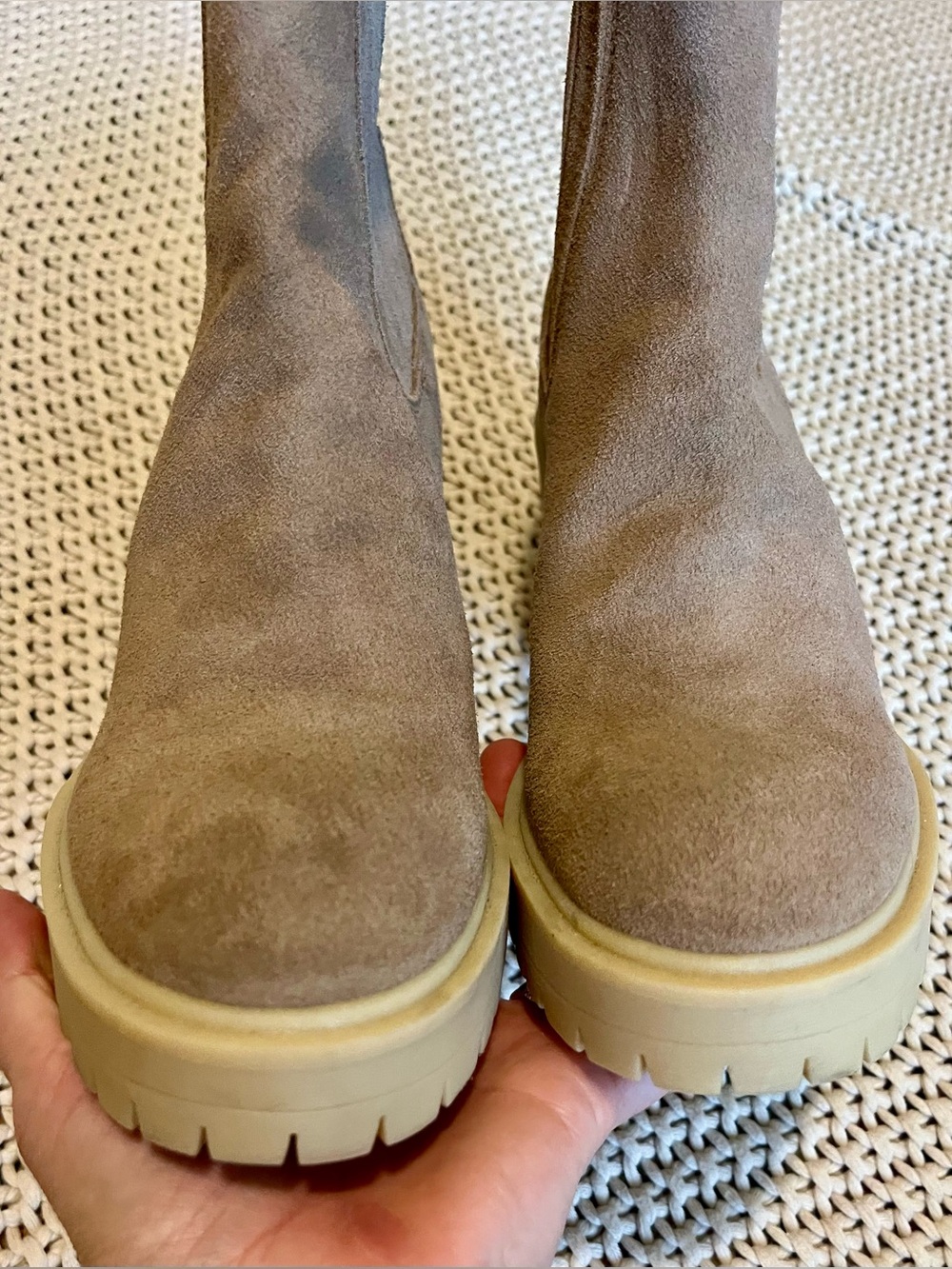Dolce Vita Caster Suede H2O Rain Weather Chelsea Lug Sole Platform Ankle Boots - Picture 6 of 9